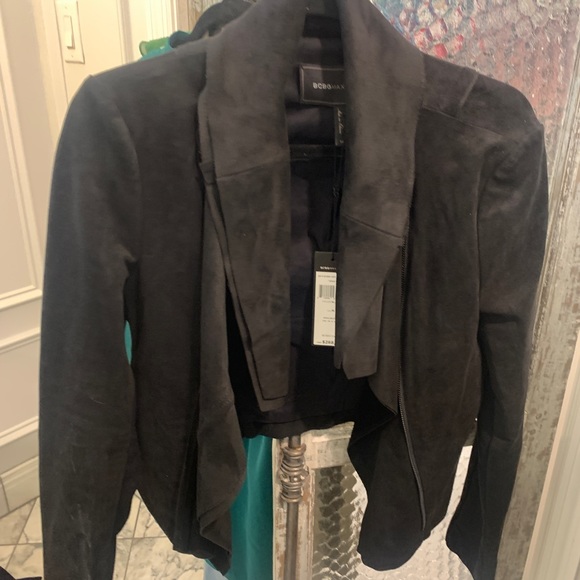 NWT BCBG black suede jackets. Looks great w jeans or dressed up! - Picture 2 of 4